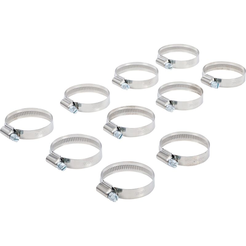 foto del prodotto bgs technic bgs fascetta per tubi, 32 x 50 mm, inox, set da 10 pezzi, 1 pezzi, 8095 32 x 50