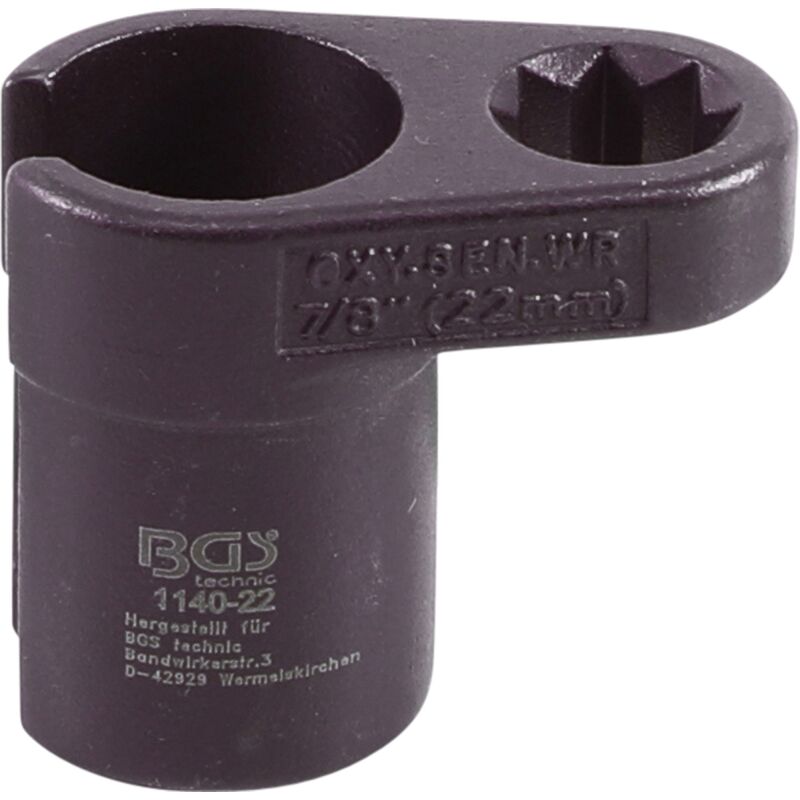 foto del prodotto bgs technic bussola sonde lambda curva 12,5 mm 1 2 attacco doppio 4 lati 22 mm fessura 11 mm