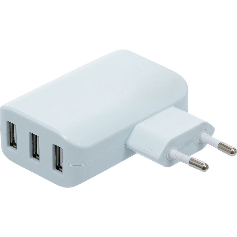 foto del prodotto bgs technic caricabatterie universale usb 3 porte usb max 3,4 a totale max. 2,4 a usb 110 240 v