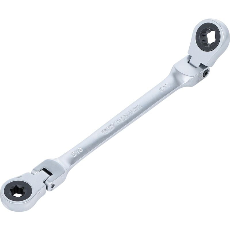 foto del prodotto bgs technic chiave ad anello a cricchetto doppio regolabile con teste ad anello e profilo e e10 x e12