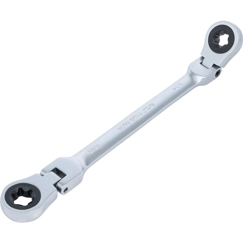 foto del prodotto bgs technic chiave ad anello a cricchetto doppio regolabile con teste ad anello e profilo e e14 x e18