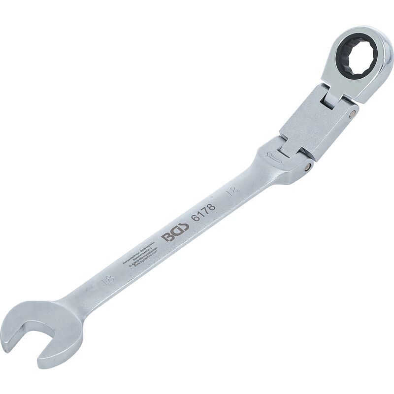 foto del prodotto bgs technic chiave combinata a cricchetto con doppio snodo regolabile 18 mm