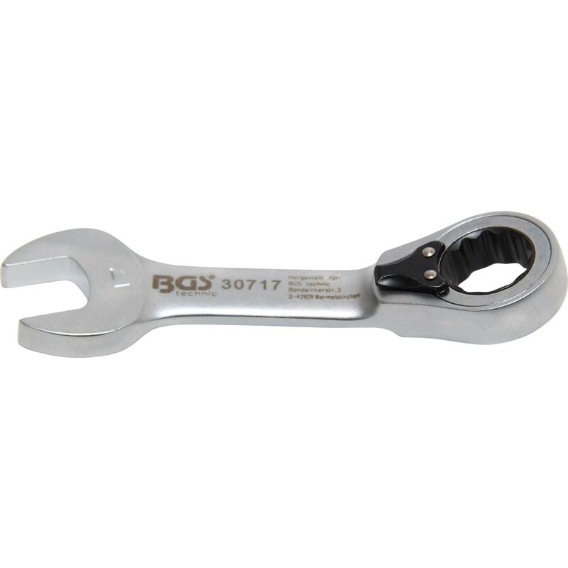 foto del prodotto bgs technic chiave combinata a cricchetto corta reversibile 17 mm