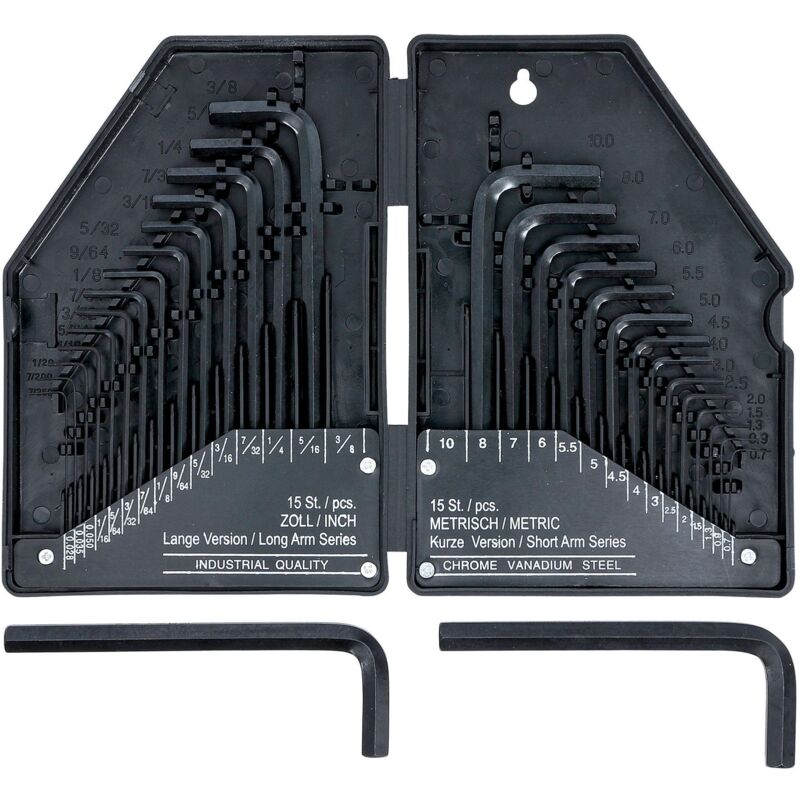 foto del prodotto bgs technic chiave maschio esagonale, dimensioni metriche e in pollici, imperiale, inglese