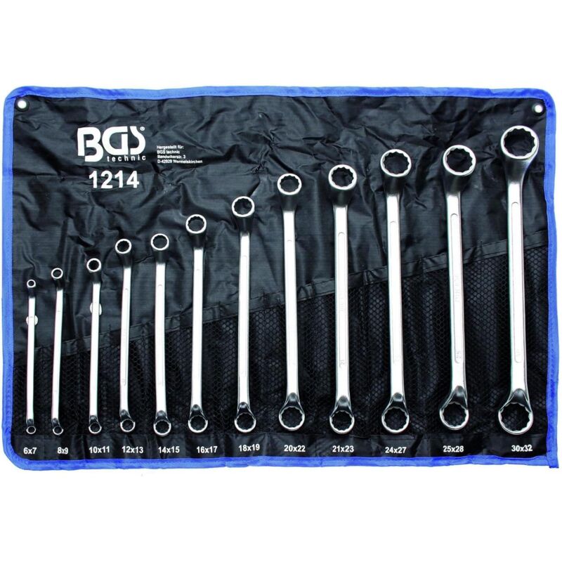 foto del prodotto bgs technic chiavi ad occhio poligonale a doppia curvatura x 12 chiavi