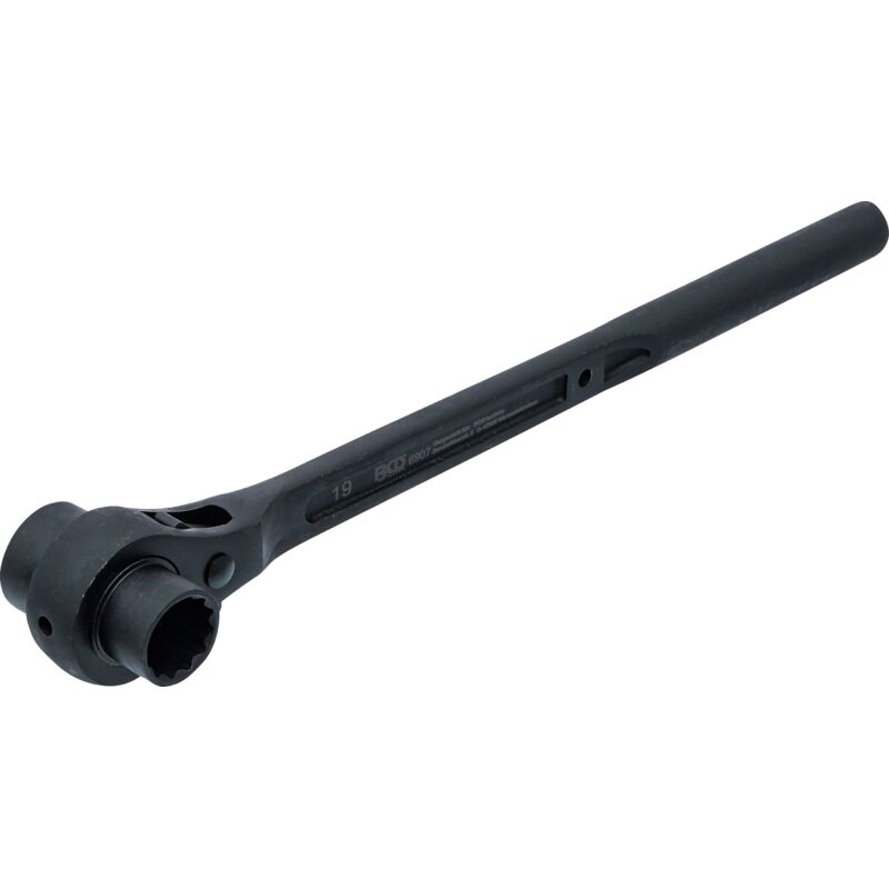 foto del prodotto bgs technic - cricchetto doppia bussola poligonale con stelo tondo 19 x 22 mm