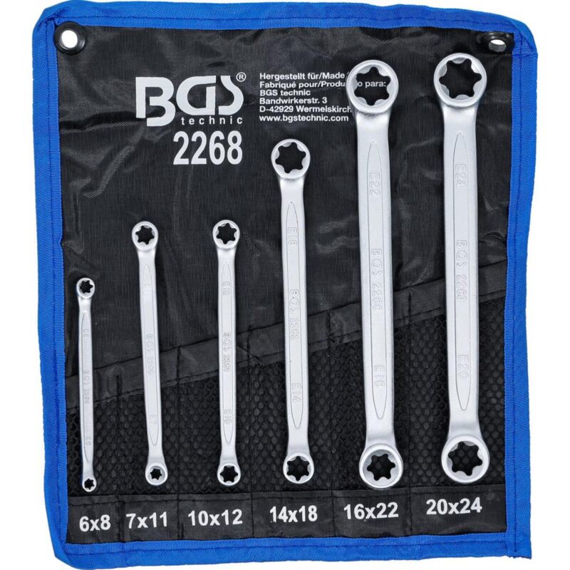 foto del prodotto bgs technic e6 e8 e7 e11 e10 e12 e14 e18 e16 e22 e20 e24 chiave torx bgs con occhiello