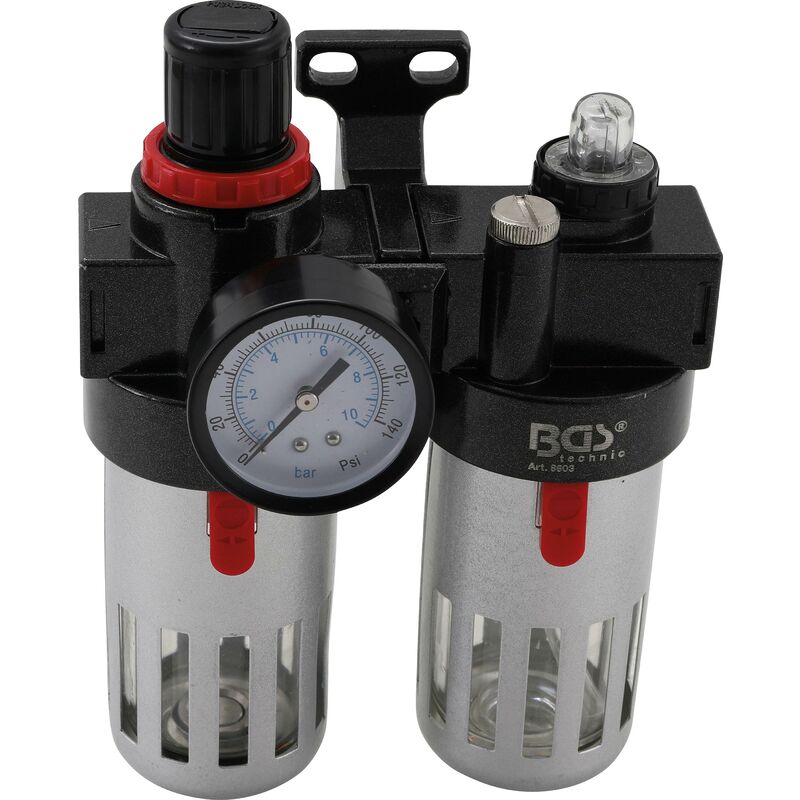 foto del prodotto bgs technic gruppo filtraggio ingrassaggio pneumatico con regolatore di pressione