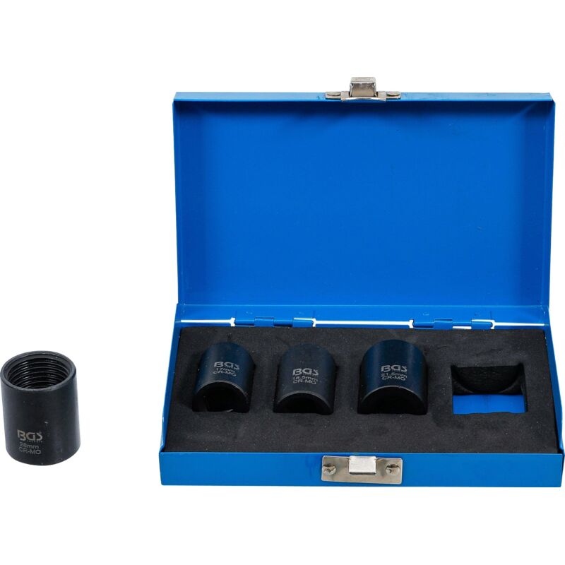 foto del prodotto bgs technic juego de llaves de vaso de perfil en espiral extractores de tornillos entrada 12,5 mm 1 2 17 26 mm 4 piezas
