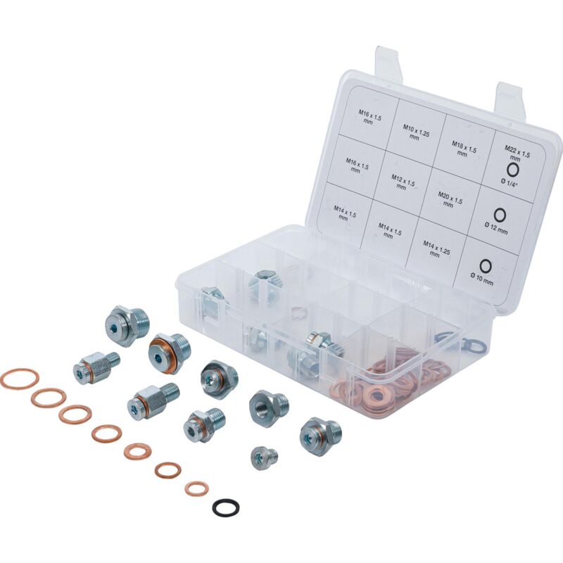 foto del prodotto bgs technic kit di riparazione del tappo di scarico dell olio 63 pezzi