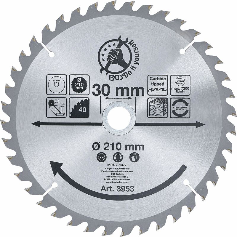 foto del prodotto bgs technic kraftmann 3953 lama per sega circolare