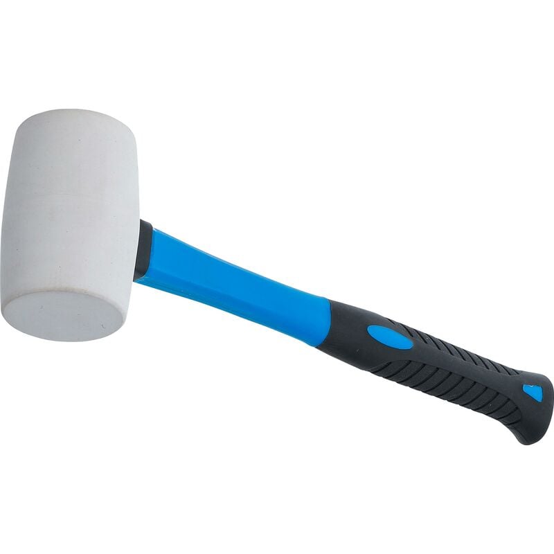foto del prodotto bgs technic martello di gomma manico fibra di vetro testa bianca 48 mm 250 g