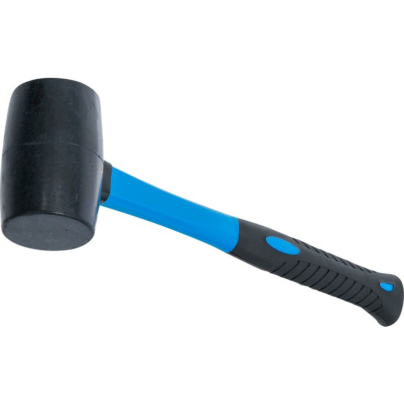 foto del prodotto bgs technic martello di gomma manico fibra di vetro testa nera 50 mm 280 g