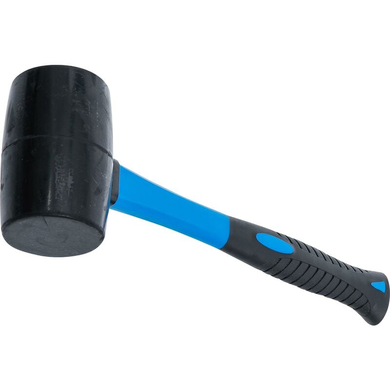 foto del prodotto bgs technic martello di gomma manico fibra di vetro testa nera 60 mm 500 g