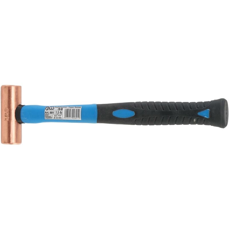 foto del prodotto bgs technic martello testa in rame manico fibra di vetro 32 mm 680 g 1.5 lb testa