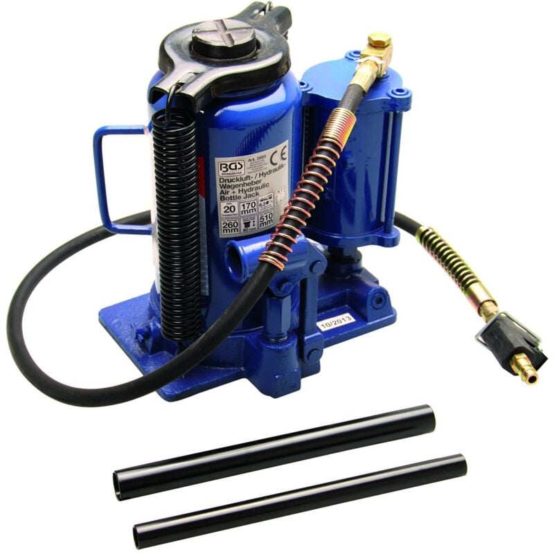 foto del prodotto bgs technic - martinetto idraulico a bottiglia, pneumatico o manuale, 20 tonnellate