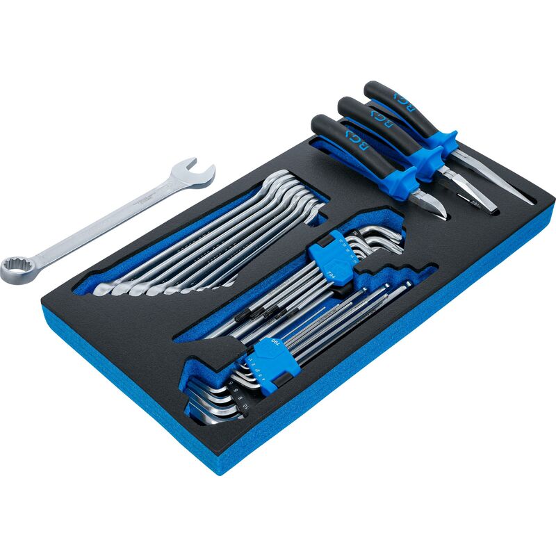 foto del prodotto bgs technic modulo per 2002 chiave combinata anello forchetta, pinze e chiave ad angolo 31 pz.