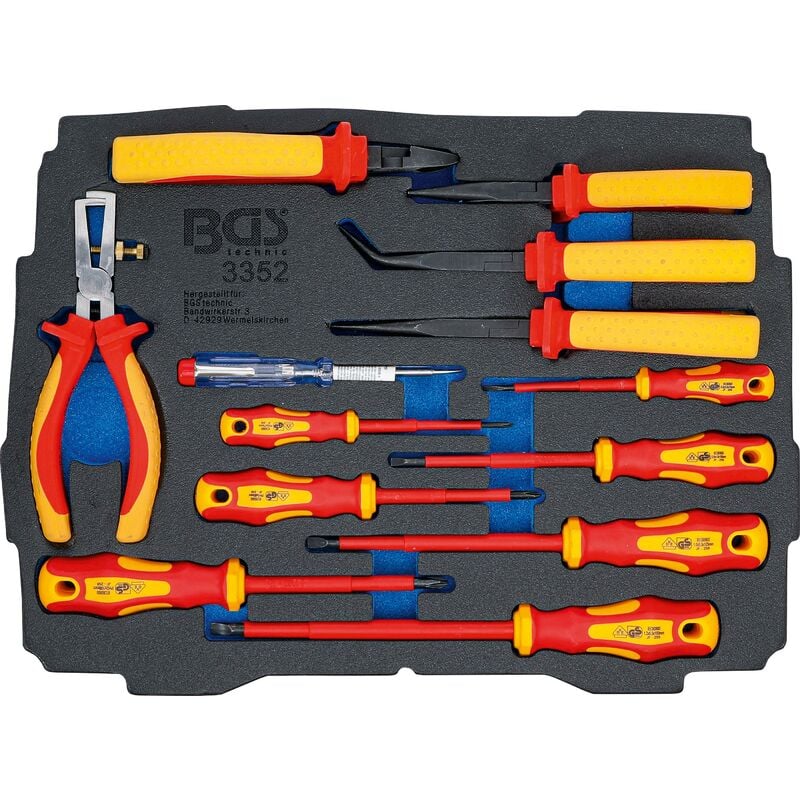 foto del prodotto bgs technic modulo per boxsys1 2 serie di cacciaviti e pinze per elettricisti vde 13 pz.