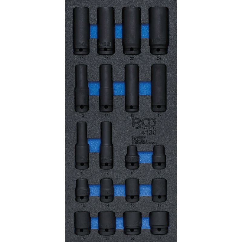 foto del prodotto bgs technic modulo per carrelli portautensili 1 3 bussole esagonali kraft 20 pz.