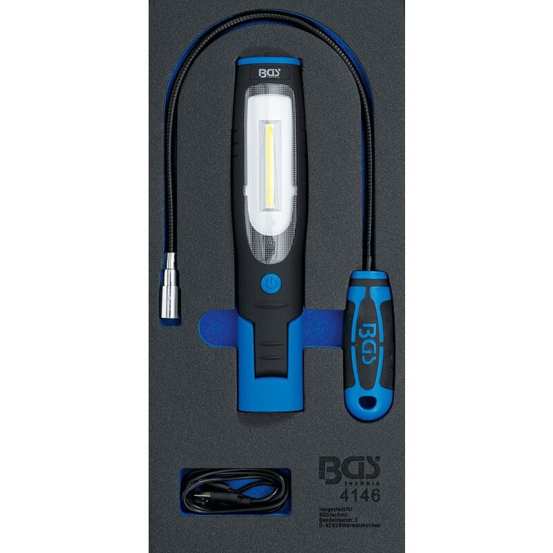 foto del prodotto bgs technic modulo per carrelli portautensili 1 3 lampada prenditutto magnetico 3 pz.