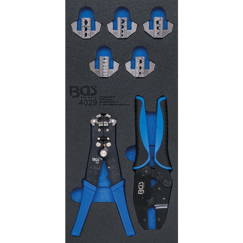 foto del prodotto bgs technic modulo per carrelli portautensili 1 3 pinze x crimpare spelafili 7 pz.