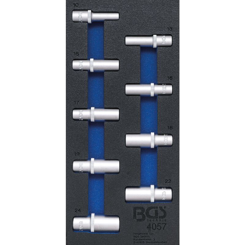 foto del prodotto bgs technic modulo per carrelli portautensili 1 3 serie bussole esagonali profonde 9 pz.