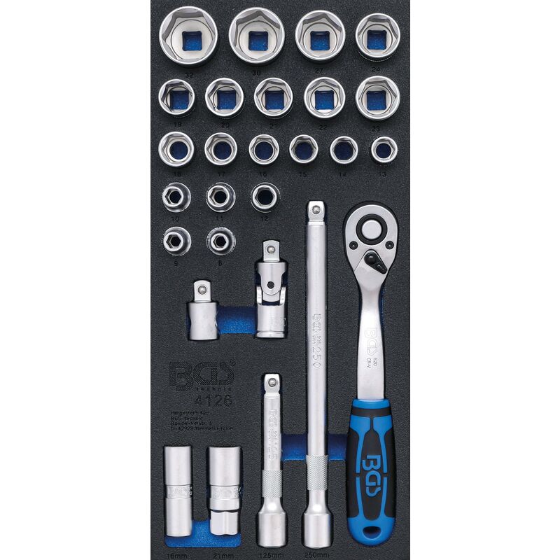 foto del prodotto bgs technic modulo per carrelli portautensili 1 3 serie di bussole 27 pz.