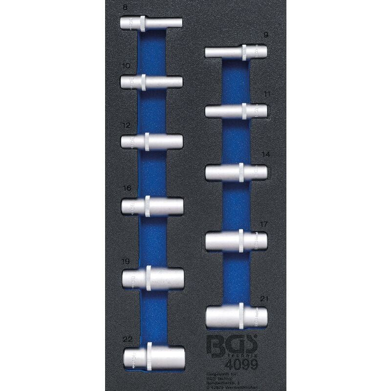 foto del prodotto bgs technic modulo per carrelli portautensili 1 3 serie di bussole esagonali dimensioni in pollici profonde 11 pz.