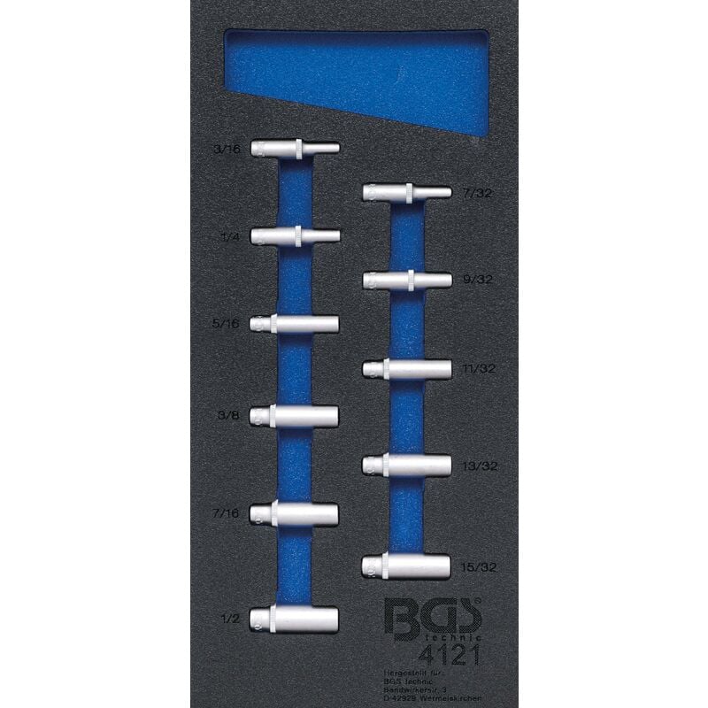 foto del prodotto bgs technic modulo per carrelli portautensili 1 3 serie di bussole esagonali dimensioni in pollici profonde 11 pz.
