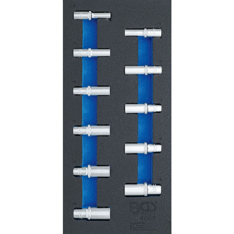 foto del prodotto bgs technic modulo per carrelli portautensili 1 3 serie di bussole esagonali esagonali profonde 11 pz.