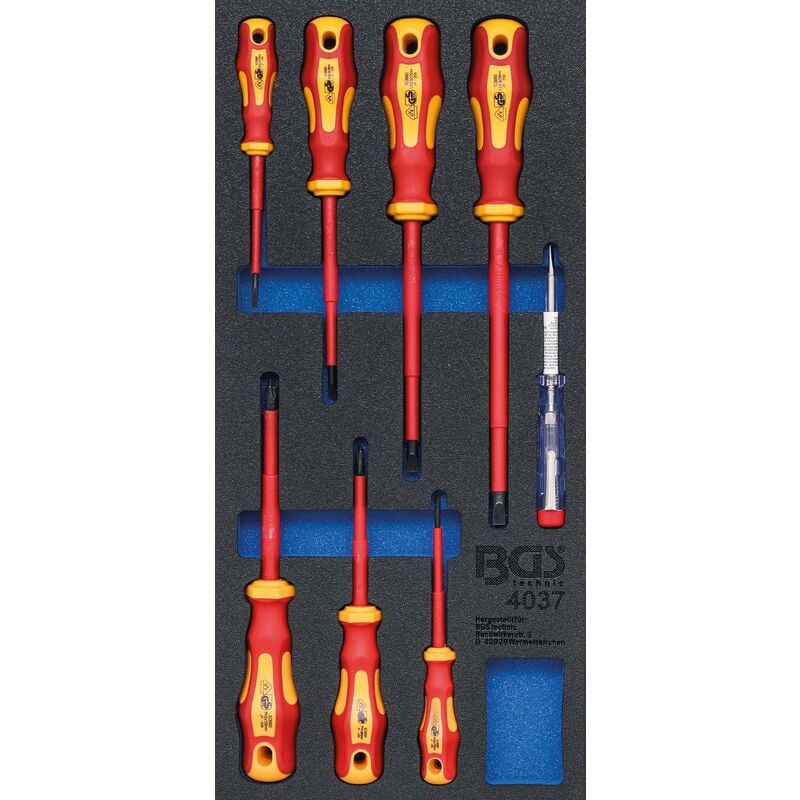 foto del prodotto bgs technic modulo per carrelli portautensili 1 3 serie di cacciaviti vde 8 pz.