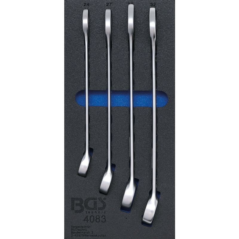 foto del prodotto bgs technic modulo per carrelli portautensili 1 3 serie di chiavi combinate anello forchetta 24 32 mm 4 pz.