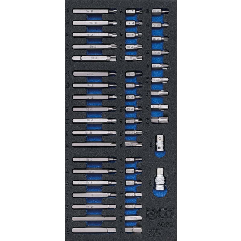 foto del prodotto bgs technic modulo per carrelli portautensili 1 3 serie di inserti combinati 49 pz.