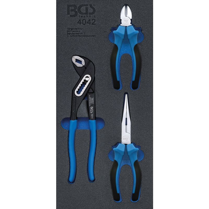 foto del prodotto bgs technic modulo per carrelli portautensili 1 3 serie di pinze 3 pz.
