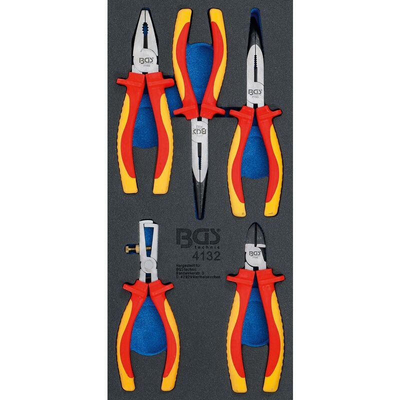 foto del prodotto bgs technic modulo per carrelli portautensili 1 3 serie di pinze vde 5 pz.