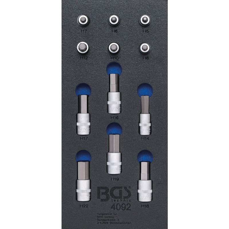 foto del prodotto bgs technic modulo per carrelli portautensili 1 3 set di bussole esagono interno 12 pz.