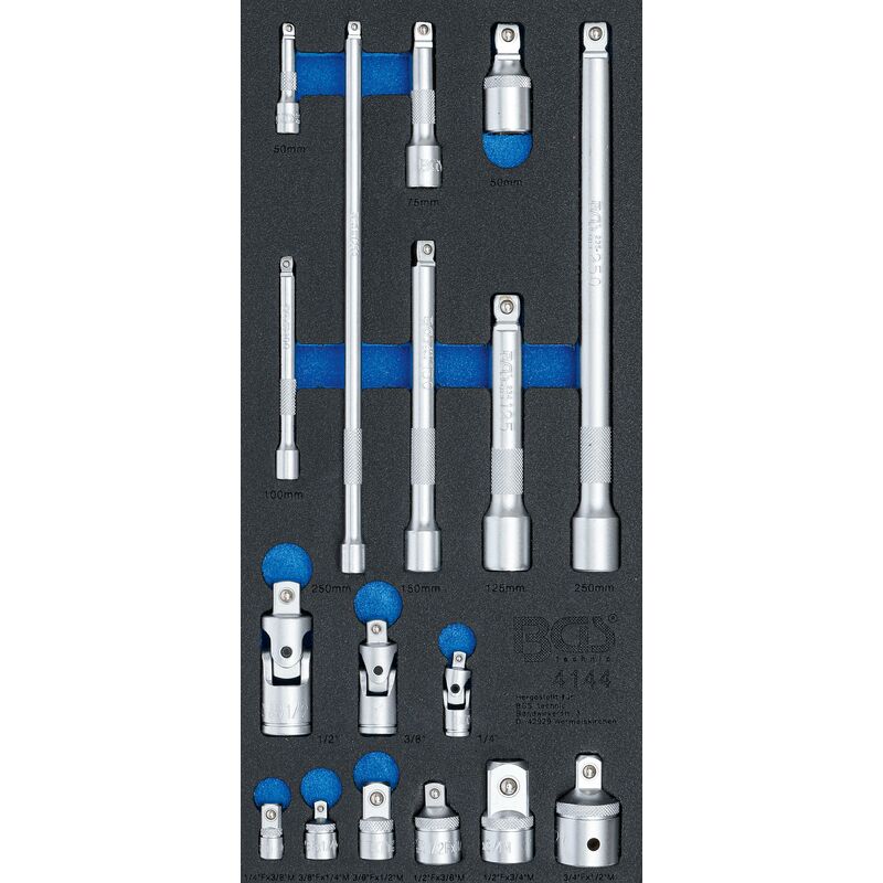 foto del prodotto bgs technic modulo per carrelli portautensili 1 3 set prolunghe, adattatore e snodi 17 pz.