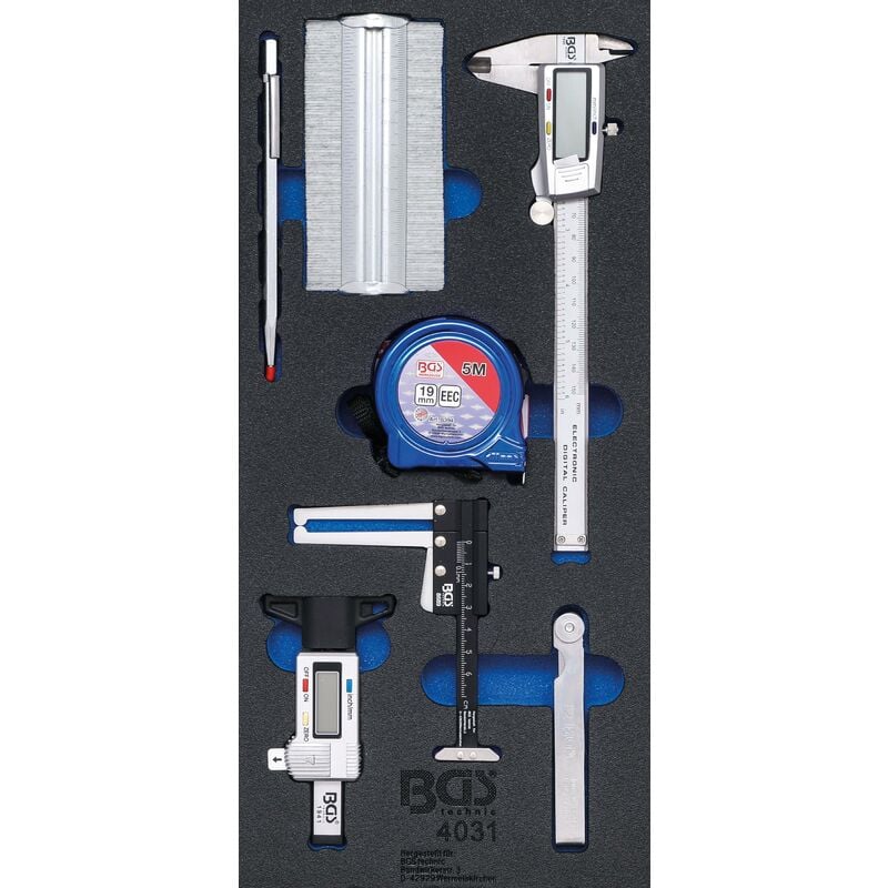 foto del prodotto bgs technic modulo per carrelli portautensili 1 3 set strumenti di misura 7 pz.