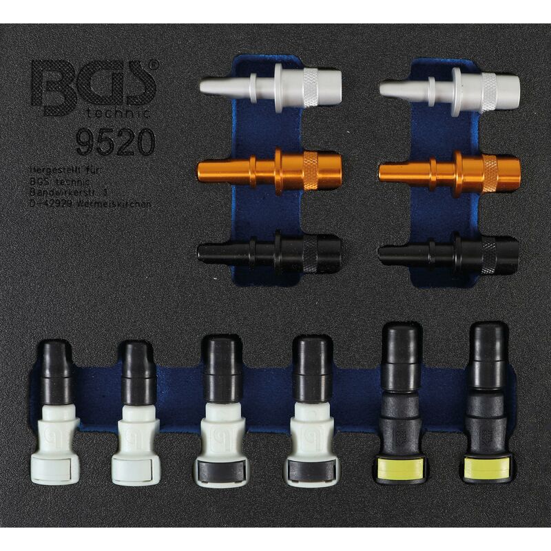 foto del prodotto bgs technic modulo per carrelli portautensili 1 6 assortimento tappi di chiusura per tubi carburante 12 pz.