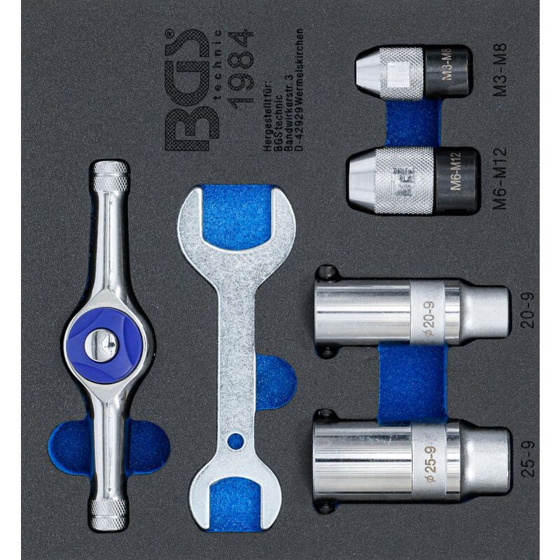 foto del prodotto bgs technic modulo per carrelli portautensili 1 6 set cricchetto e utensili per maschiare filettare 6 pz.