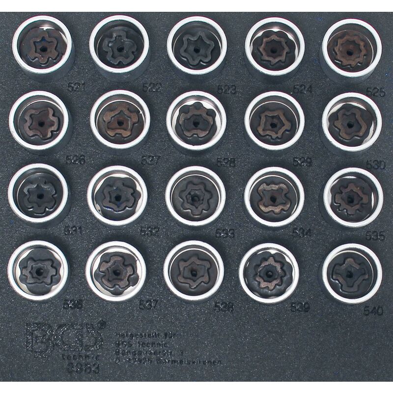 foto del prodotto bgs technic modulo per carrelli portautensili 1 6 set di utensili per bulloni di sicurezza per vag 20 pz.