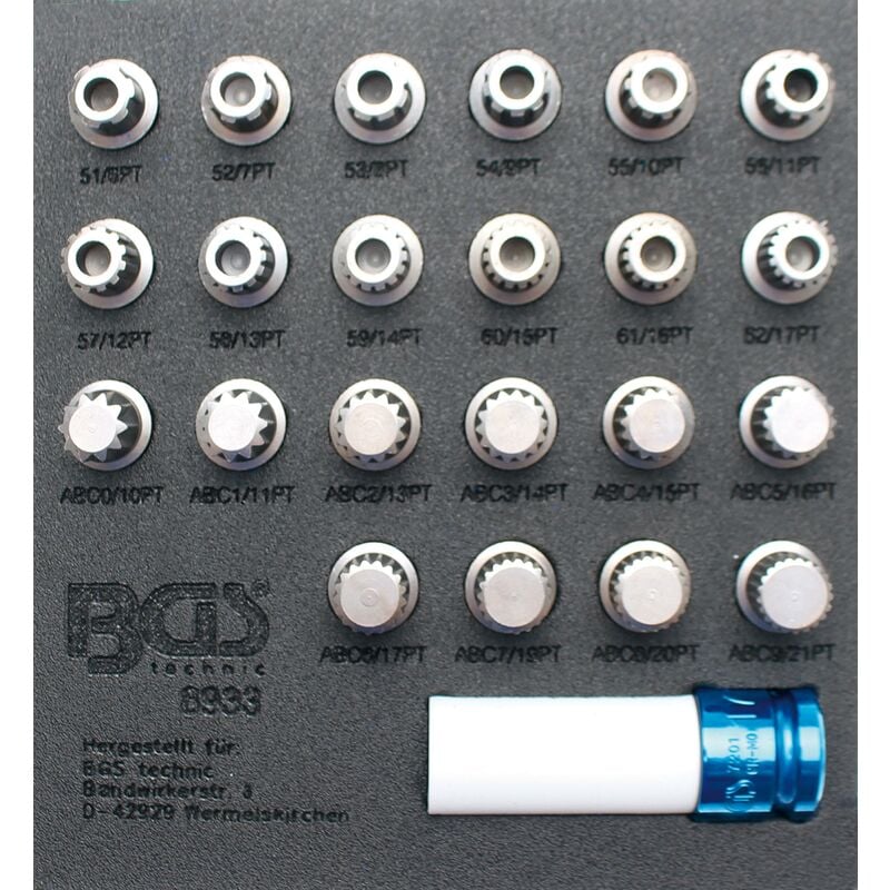 foto del prodotto bgs technic modulo per carrelli portautensili 1 6 set di utensili per bulloni di sicurezza per vag 23 pz.