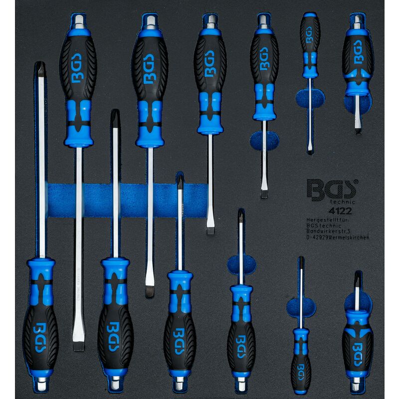 foto del prodotto bgs technic modulo per carrelli portautensili 2 3 serie di cacciaviti 12 pz.