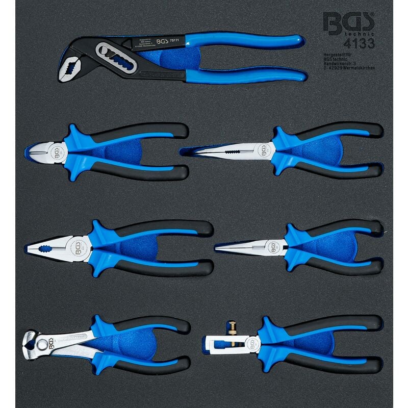 foto del prodotto bgs technic modulo per carrelli portautensili 2 3 serie di pinze 7 pz.