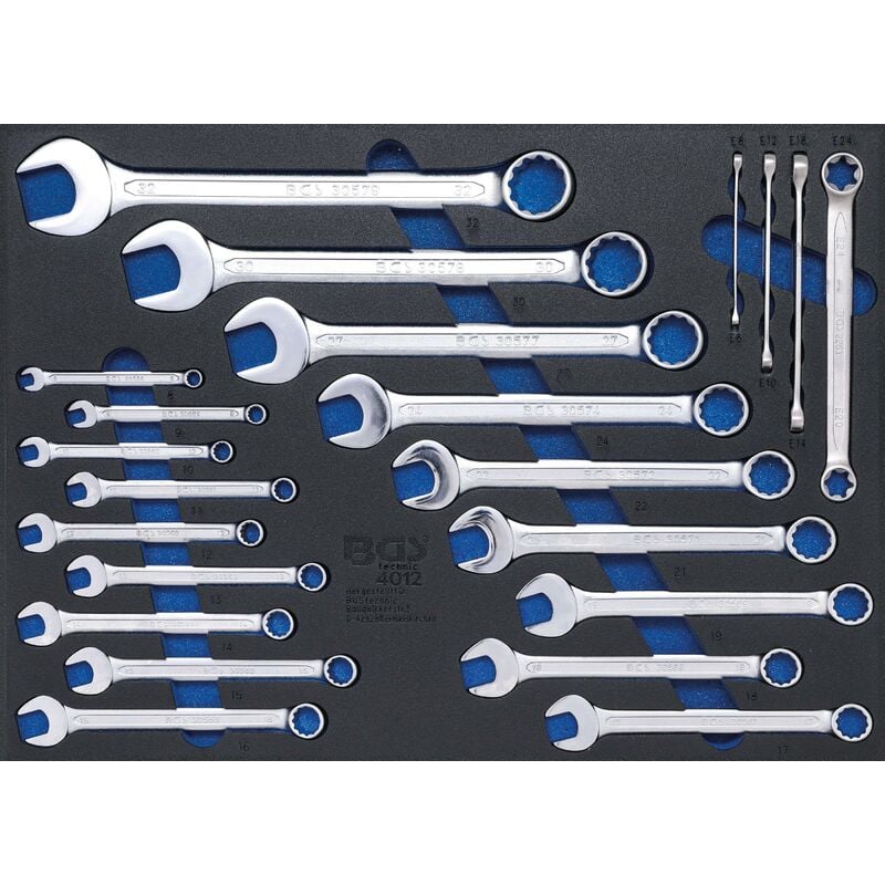 foto del prodotto bgs technic modulo per carrelli portautensili 3 3 chiavi combinate anello forchetta e con profilo a e 22 pz.