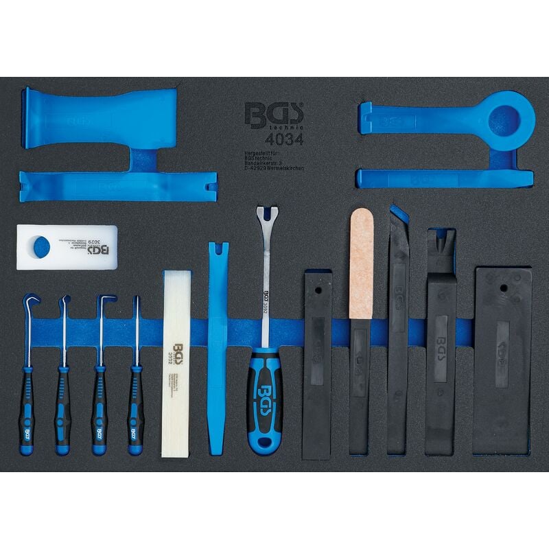 foto del prodotto bgs technic modulo per carrelli portautensili 3 3 cunei e set ganci 17 pz.