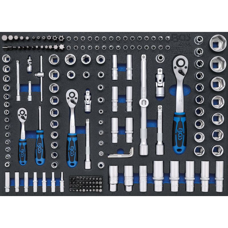foto del prodotto bgs technic modulo per carrelli portautensili 3 3 serie di bussole 192 pz.