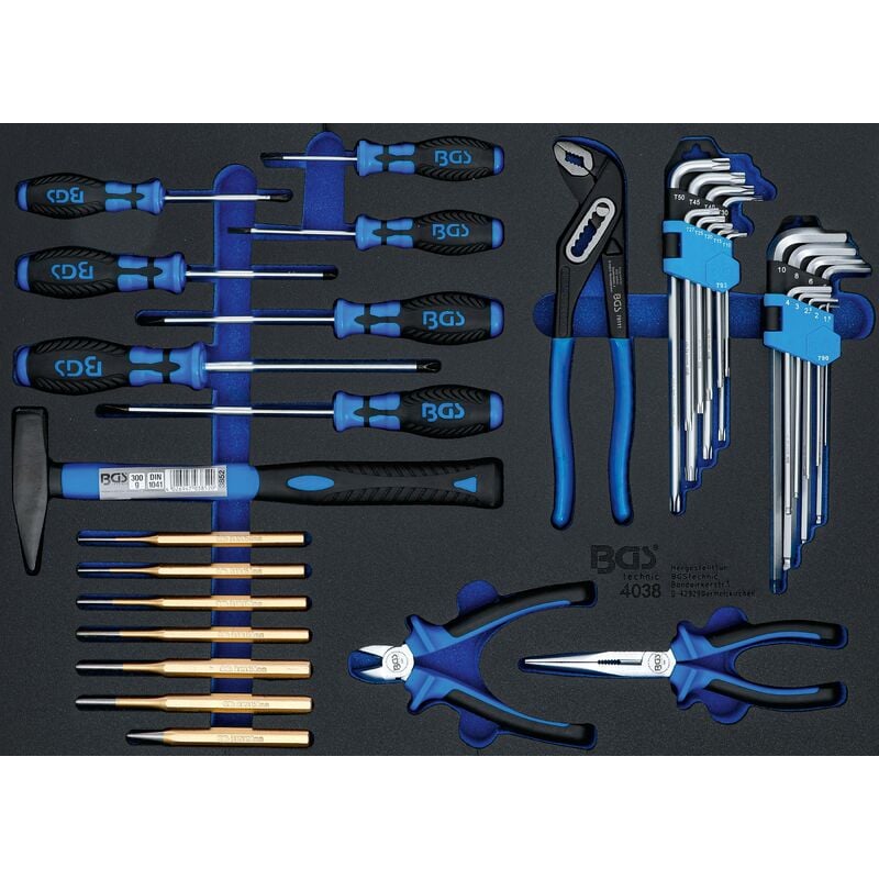 foto del prodotto bgs technic modulo per carrelli portautensili 3 3 set pinze, martelli, cacciaviti 36 pz.