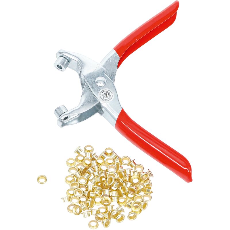 foto del prodotto bgs technic pinza a fustella con 100 occhielli tondi 4,5 mm