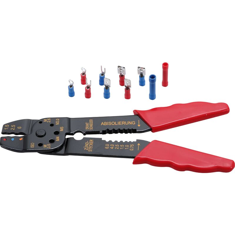 foto del prodotto bgs technic pinza di crimpatura con assortimento di capicorda 200 mm 61 pz.